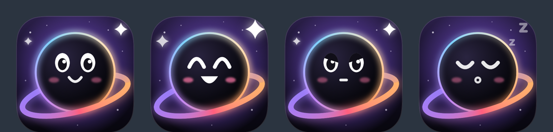 Holey the mascot: normal, happy, focused and sleepy